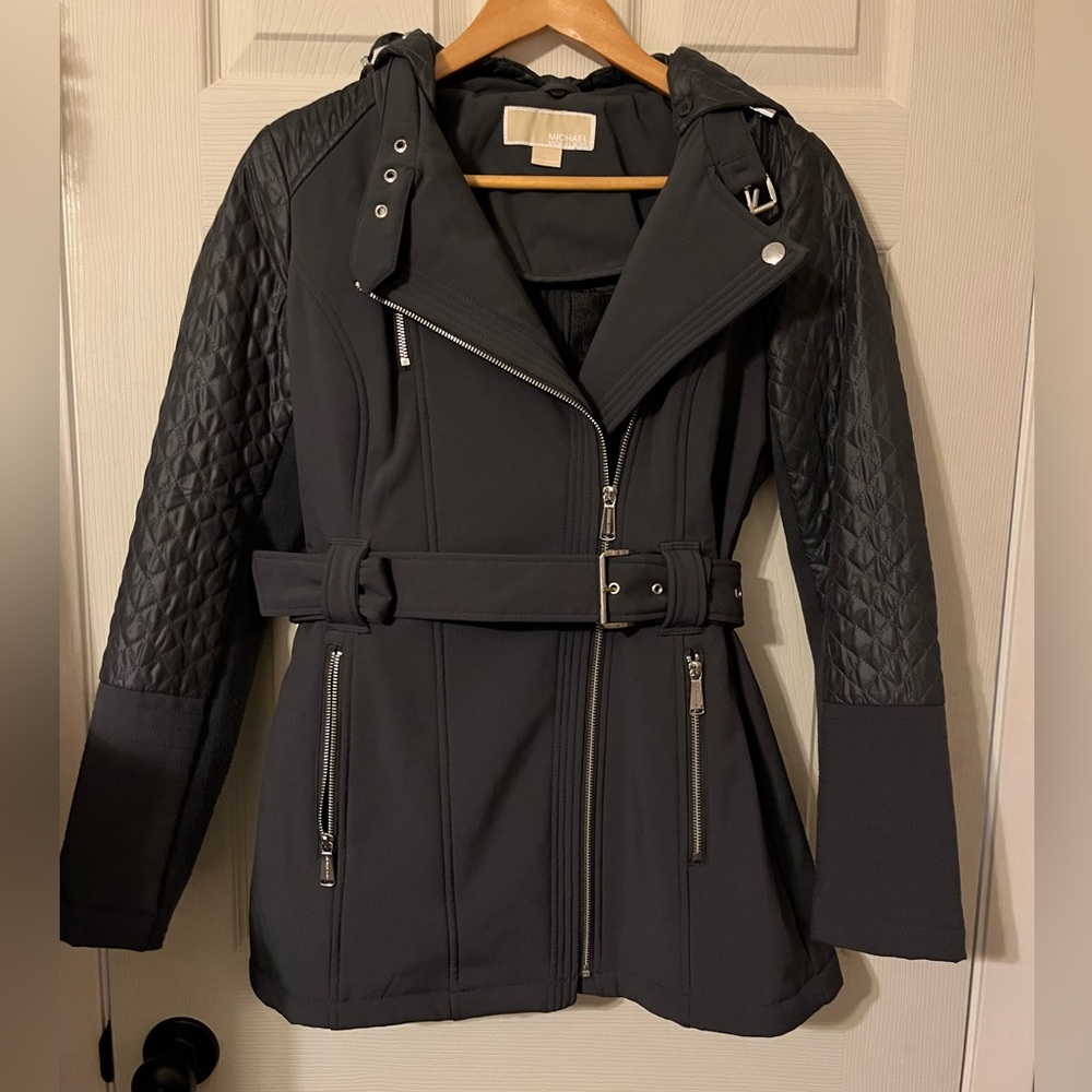 Michael Kors plush-lined coat with removable hood